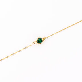 Brățară elegantă din argint 925 placat cu aur 18K, cu piatră verde zirconia – bijuterie rafinată Maison La Stéphanie, ideală pentru cadou.
