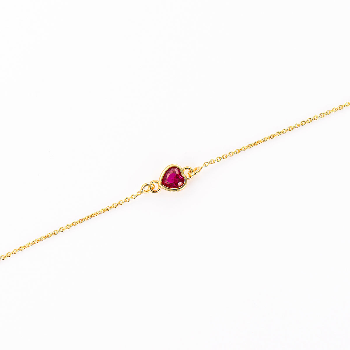 Brățară elegantă din argint 925 placat cu aur 18K, cu piatră roșie zirconia – bijuterie rafinată Maison La Stéphanie, ideală pentru cadou.
