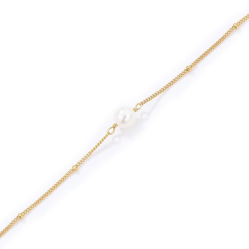 Brățară elegantă din argint 925 placat cu aur 18K, cu perlă de cultură – bijuterie rafinată Maison La Stéphanie, ideală pentru cadou.