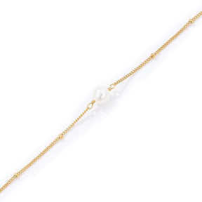 Brățară elegantă din argint 925 placat cu aur 18K, cu perlă de cultură – bijuterie rafinată Maison La Stéphanie, ideală pentru cadou.