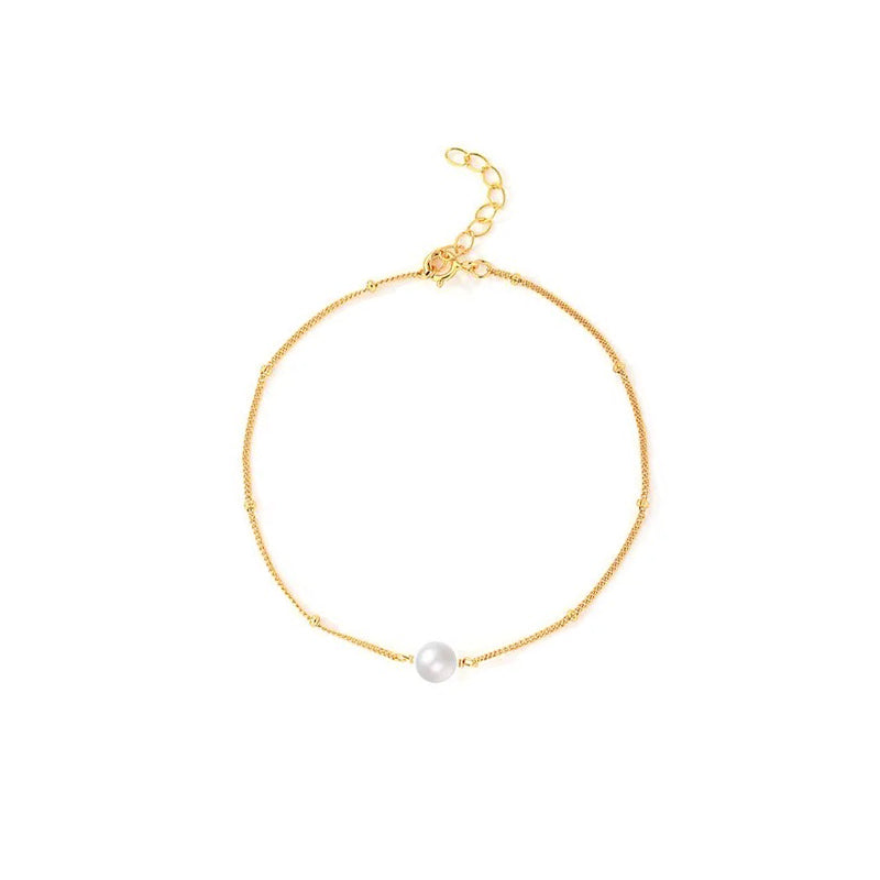 Brățară elegantă din argint 925 placat cu aur 18K, cu perlă de cultură – bijuterie rafinată Maison La Stéphanie, ideală pentru cadou.