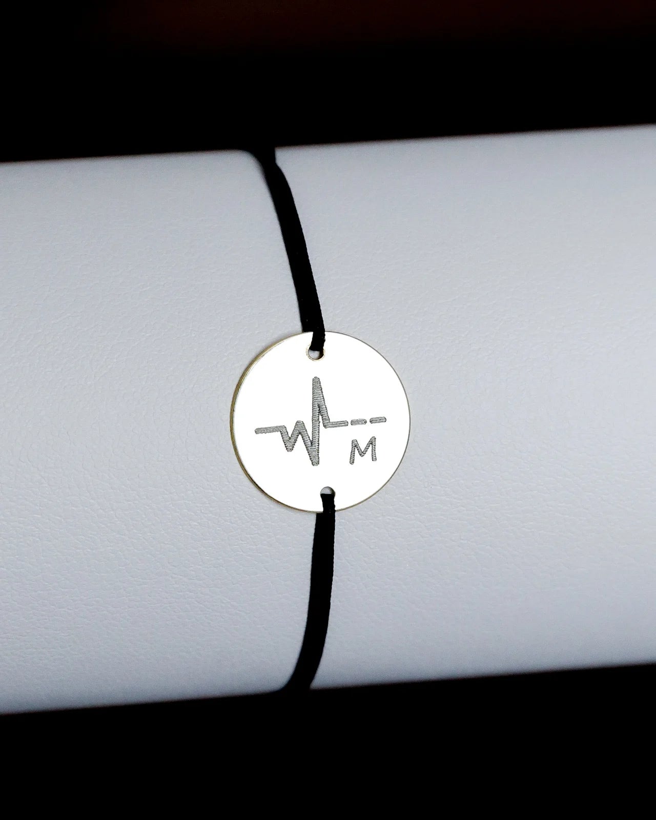 brățară personalizată bănuț 14 mm din argint 925 pe șnur reglabil Maison La Stéphanie