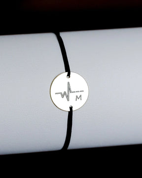 brățară personalizată bănuț 14 mm din argint 925 pe șnur reglabil Maison La Stéphanie