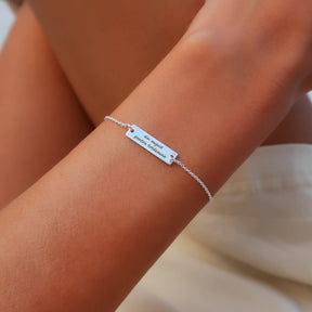 Bratara personalizata cu placuta 19x5 mm din argint 925, gravura text – Maison La Stephanie