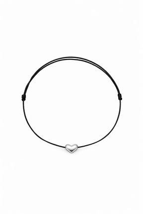 bratara petite amour pe snur ajustabil cu charm inimioara argint 925