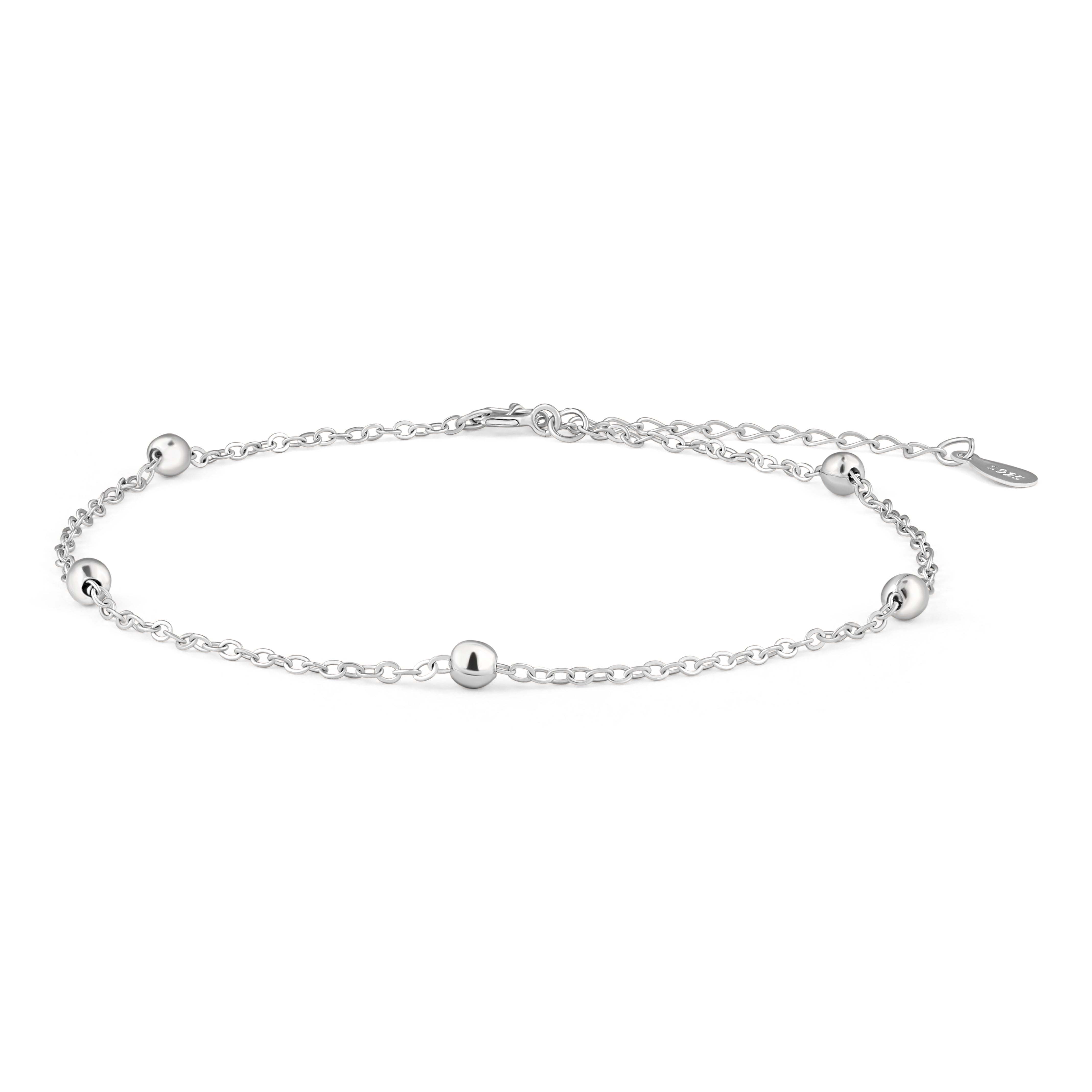 Brățară de picior din argint 925 rodiat cu biluțe, bijuterie delicată de vară și cadou ideal pentru femei, marca Maison La Stéphanie.