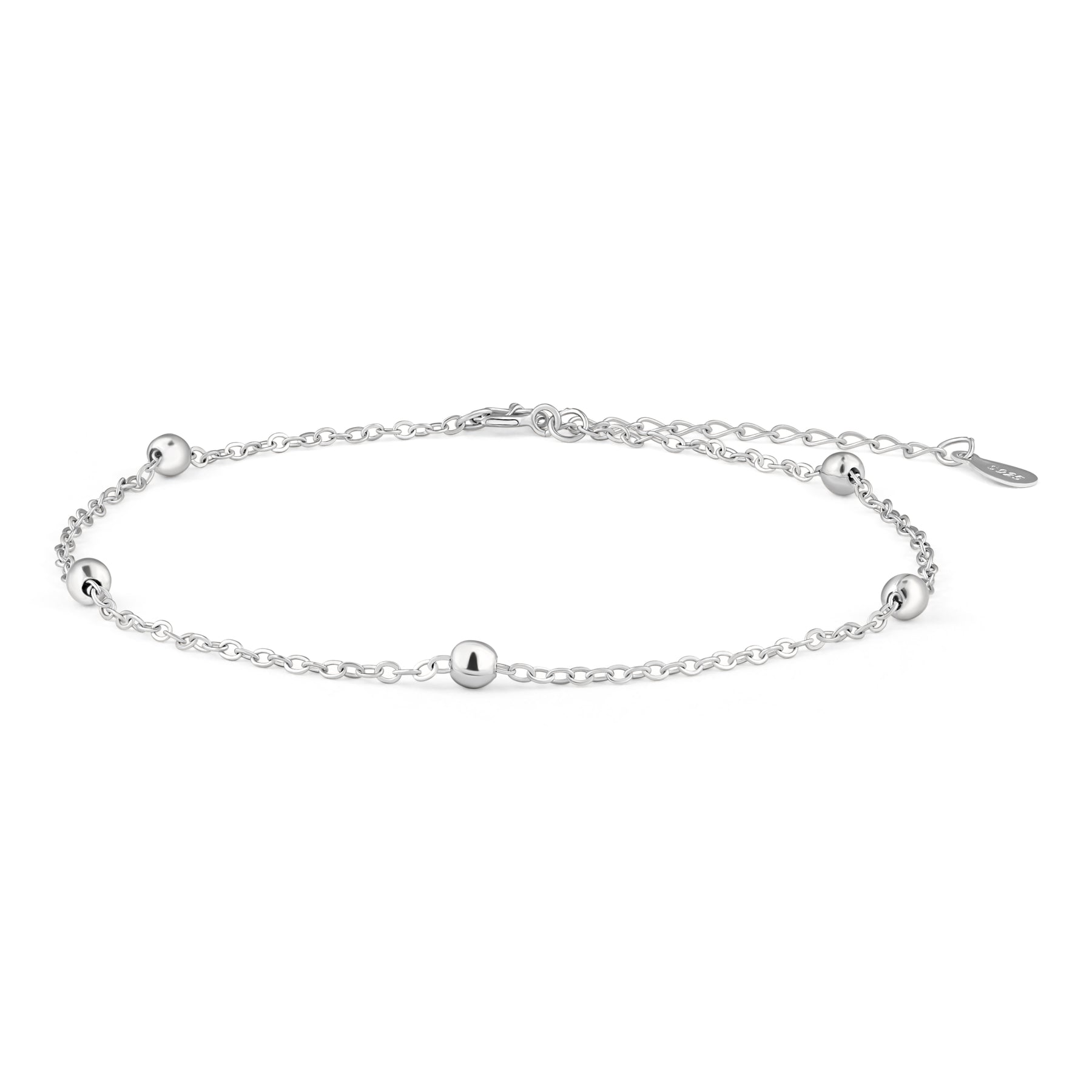 Brățară de picior din argint 925 rodiat cu biluțe, bijuterie delicată de vară și cadou ideal pentru femei, marca Maison La Stéphanie.