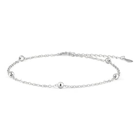 Brățară de picior din argint 925 rodiat cu biluțe, bijuterie delicată de vară și cadou ideal pentru femei, marca Maison La Stéphanie.