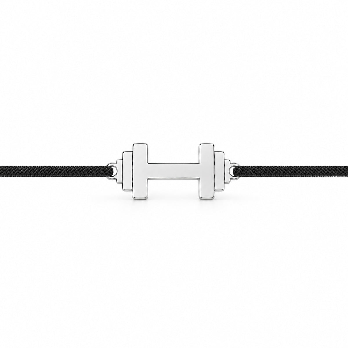 Bratara Power cu charm gantera din Argint 925 si snur ajustabil Maison La Stephanie