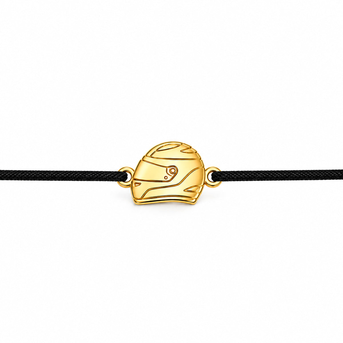 Bratara Racing Helmet cu charm casca de pilot din Argint 925 placat cu aur si snur ajustabil Maison La Stephanie