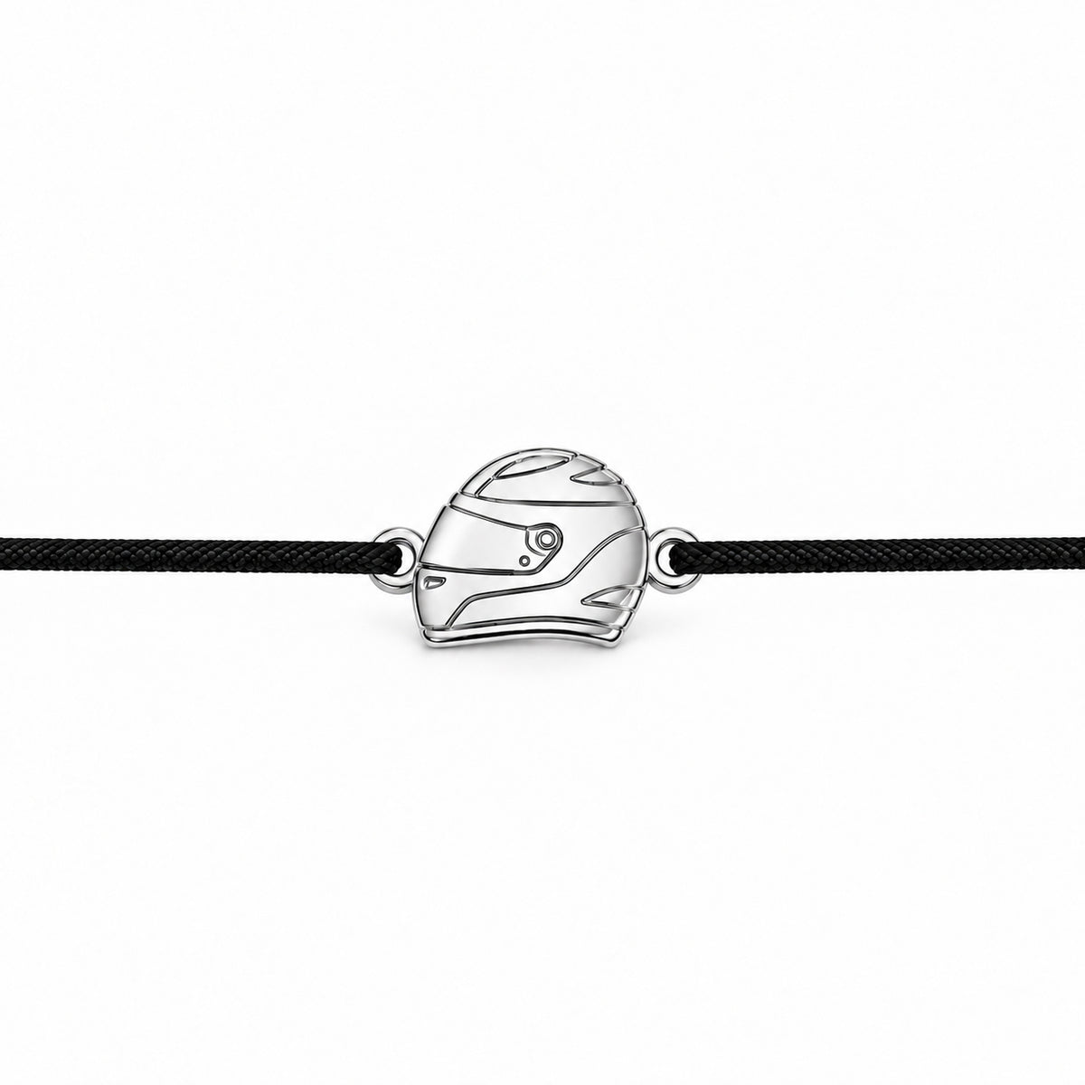 Bratara Racing Helmet cu charm casca de pilot din Argint 925 si snur ajustabil Maison La Stephanie
