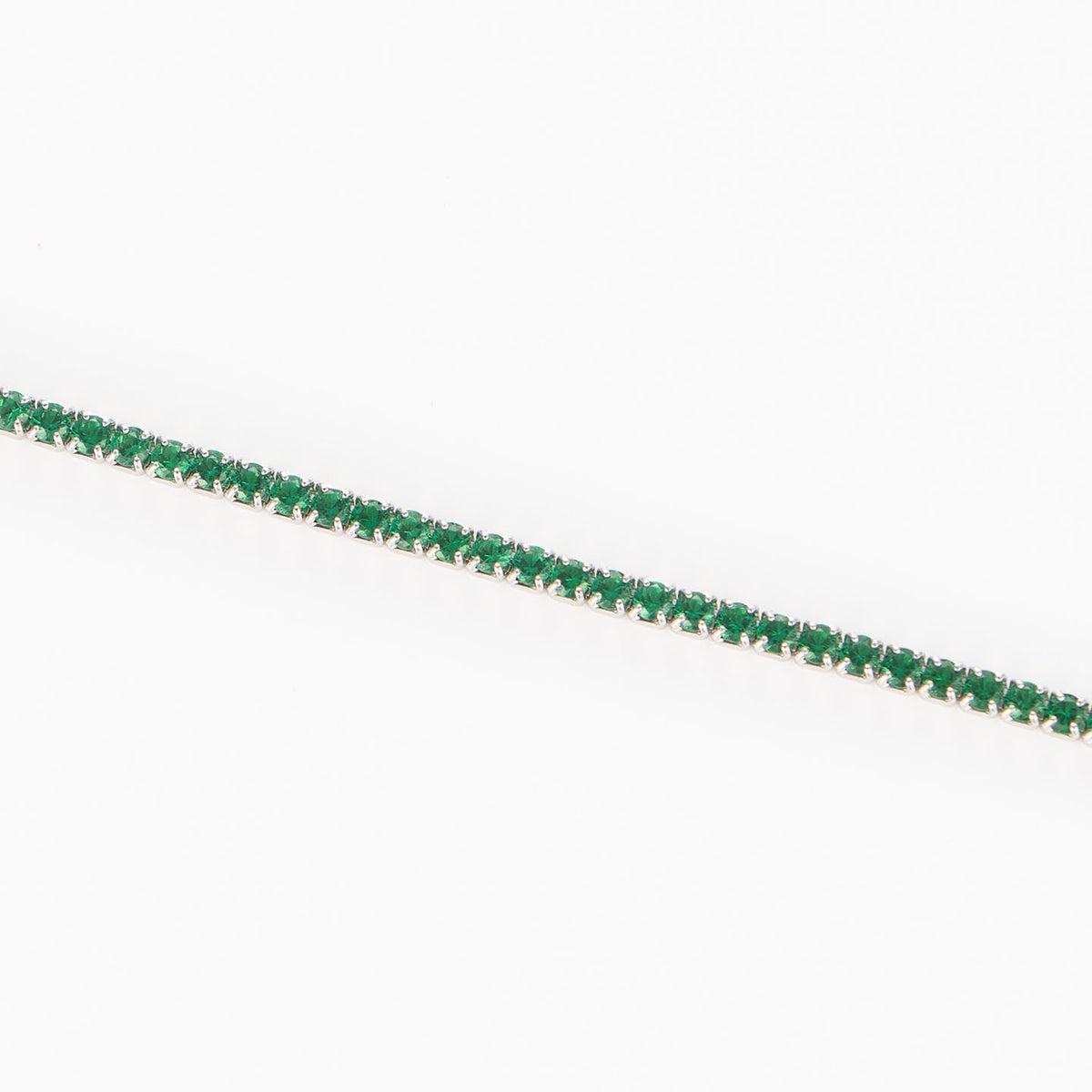 BRATARA ARGINT TENNIS ZIRCONIA ELEGANT VINTAGE GREEN  Maison la Stephanie   