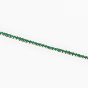 BRATARA ARGINT TENNIS ZIRCONIA ELEGANT VINTAGE GREEN  Maison la Stephanie   