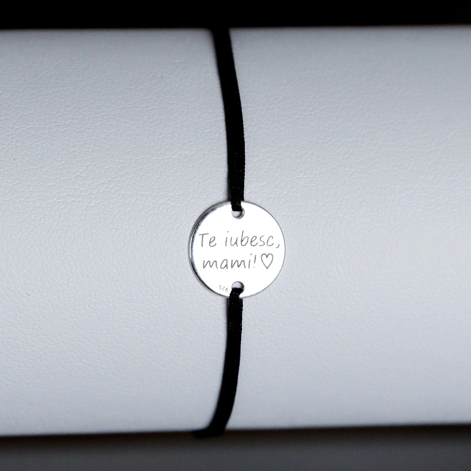 brățară personalizată bănuț 12 mm argint 925 pe șnur reglabil Maison La Stéphanie