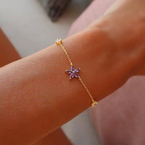Brățară Violet Flower din argint placat cu aur – Maison La Stéphanie