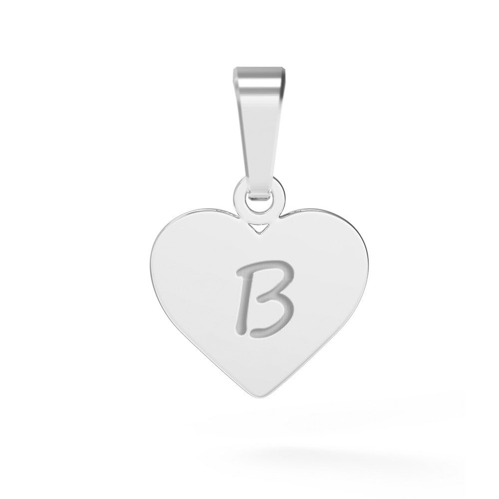 Broșă elegantă din argint 925 în formă de inimă cu inițială – bijuterie unisex Maison La Stéphanie, perfectă ca simbol personal sau cadou cu semnificație.