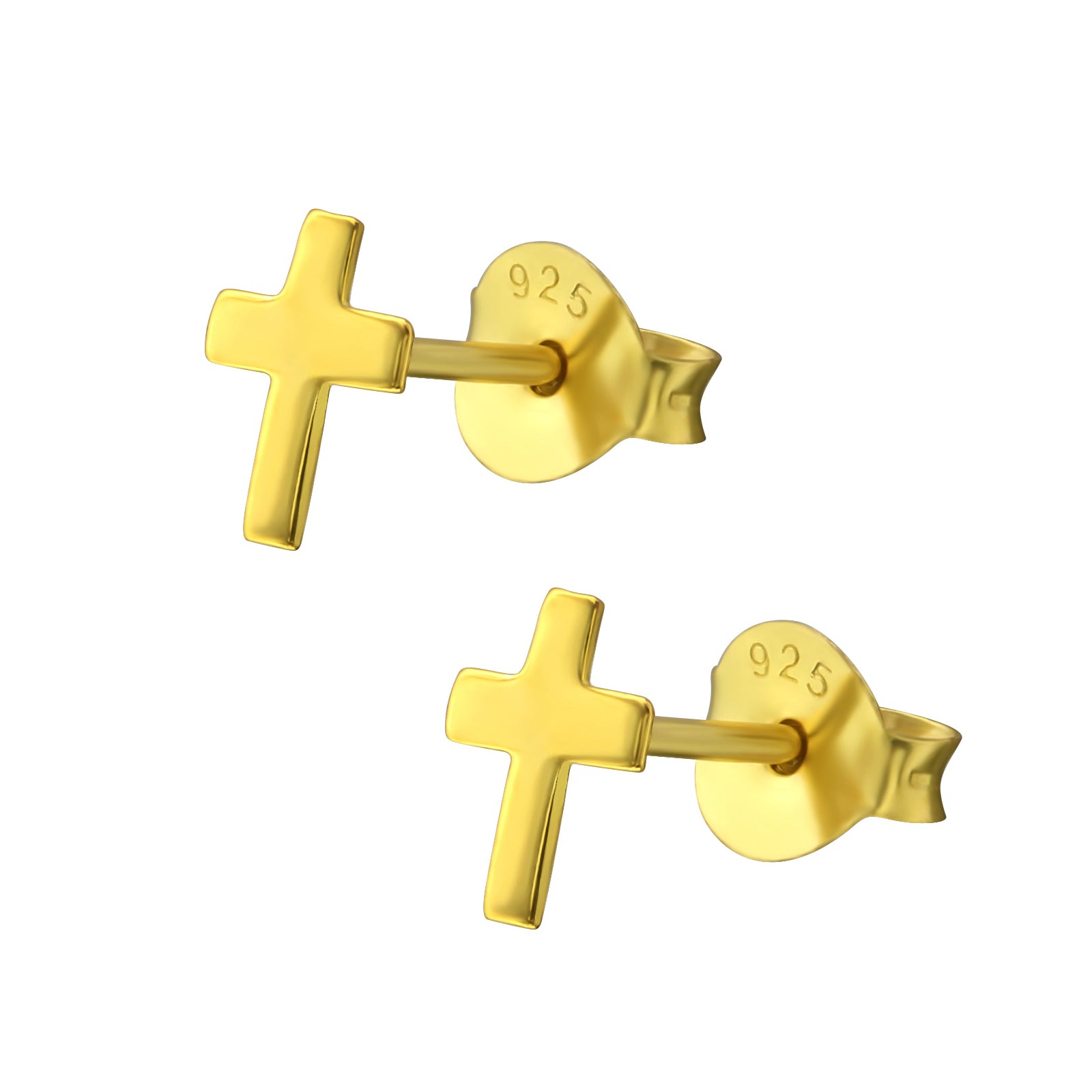 Cercei Cruce din argint 925 placat cu aur 18K – bijuterii minimaliste, elegante și simbolice, perfecte pentru purtare zilnică. Maison La Stéphanie.
