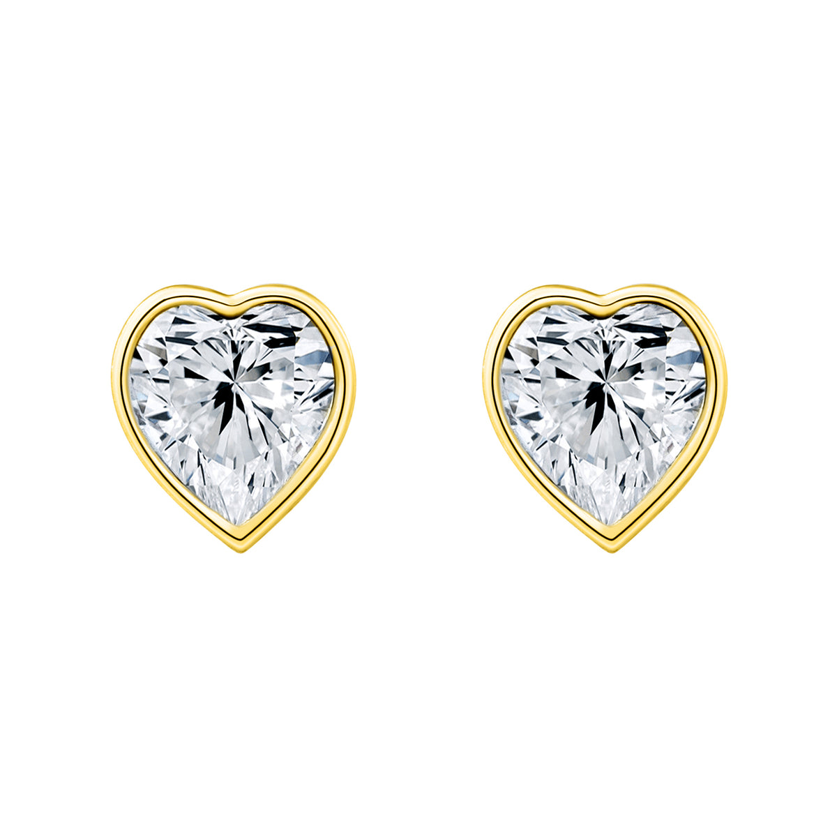 Cercei Diamond Heart din argint 925 sau argint placat cu aur, cu zirconiu alb in forma de inima – Maison La Stephanie
