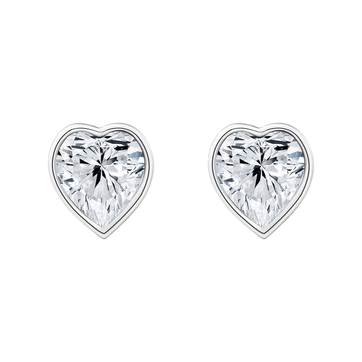 Cercei Diamond Heart din argint 925 sau argint placat cu aur, cu zirconiu alb in forma de inima – Maison La Stephanie