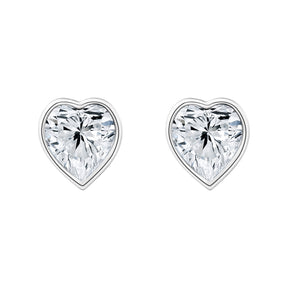 Cercei Diamond Heart din argint 925 sau argint placat cu aur, cu zirconiu alb in forma de inima – Maison La Stephanie