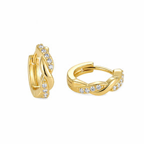 Cercei Hoops Argint 925 Placat cu Aur Golden Twist Glow | Maison La Stéphanie