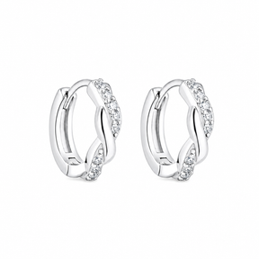 Cercei Hoops Argint 925 Placat cu Rodiu Silver Twist Glow | Maison La Stéphanie