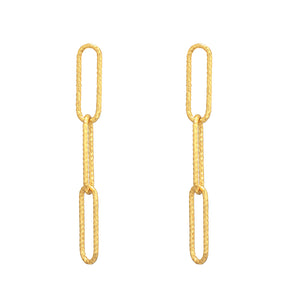 Cercei Chain din argint 925 placat cu aur 18K – bijuterii elegante și minimaliste, perfecte pentru un look sofisticat și rafinat. Maison La Stéphanie.