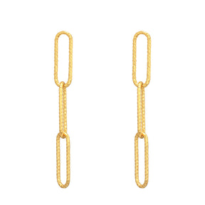 Chain 925 Silver Earrings, gold plated