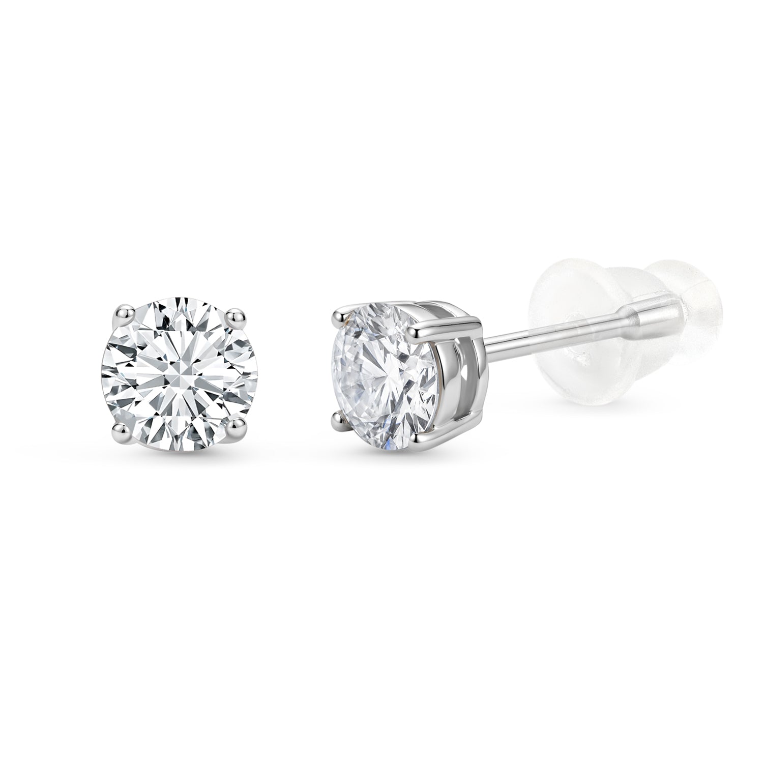 Cercei Monaco Stardust din argint 925 placat cu rodiu, cu pietre moissanit de 0,5 ct și strălucire intensă. Bijuterii elegante și sofisticate semnate MAISON Stéphanie