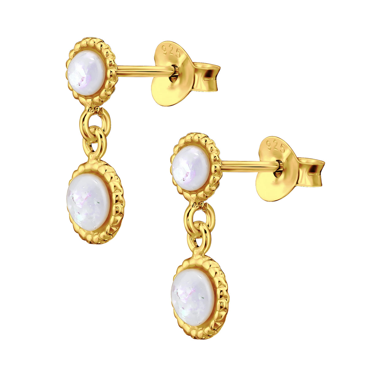 cercei opal argint placat cu aur Maison Stephanie