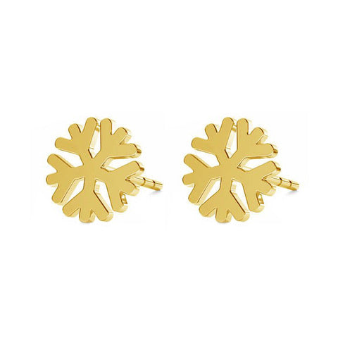 Winter Silver Snowflake earrings, gold plated