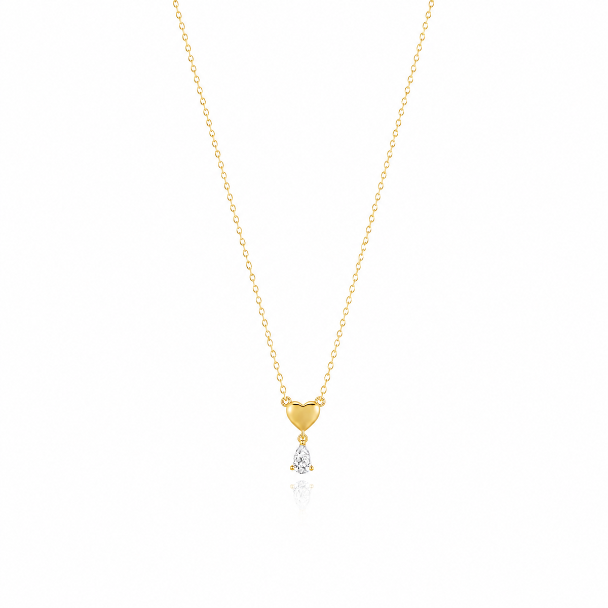 Colier Argint 925 Placat cu Aur Golden Heart Drop | Maison La Stéphanie