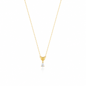 Colier Argint 925 Placat cu Aur Golden Heart Drop | Maison La Stéphanie