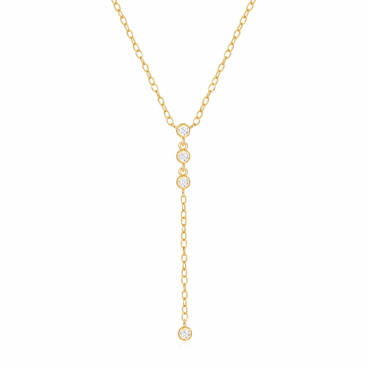 Colier Argint 925 Placat cu Aur Lumière Drop Necklace | Maison La Stéphanie