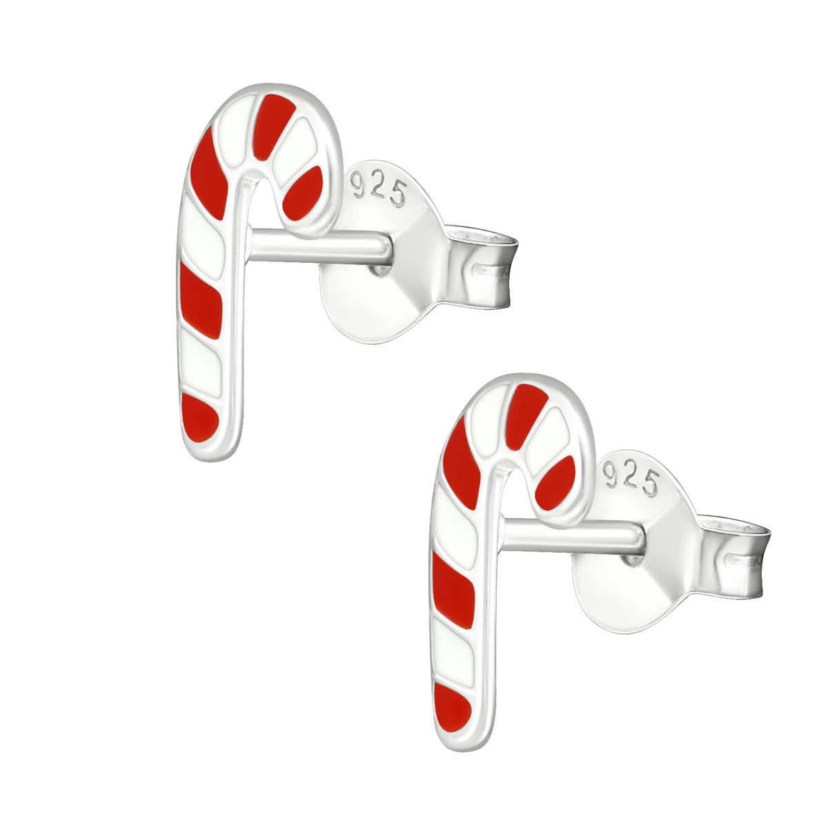 Christmas Lollipop silver earrings