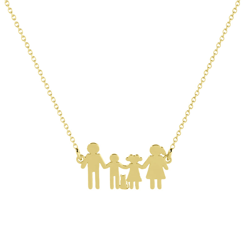 Family Custom Necklace, gold plated sterling silver