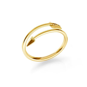 Inel Arrow din argint 925 placat cu aur 14K – inel reglabil, elegant și minimalist, cu design de săgeată, perfect pentru purtare zilnică.