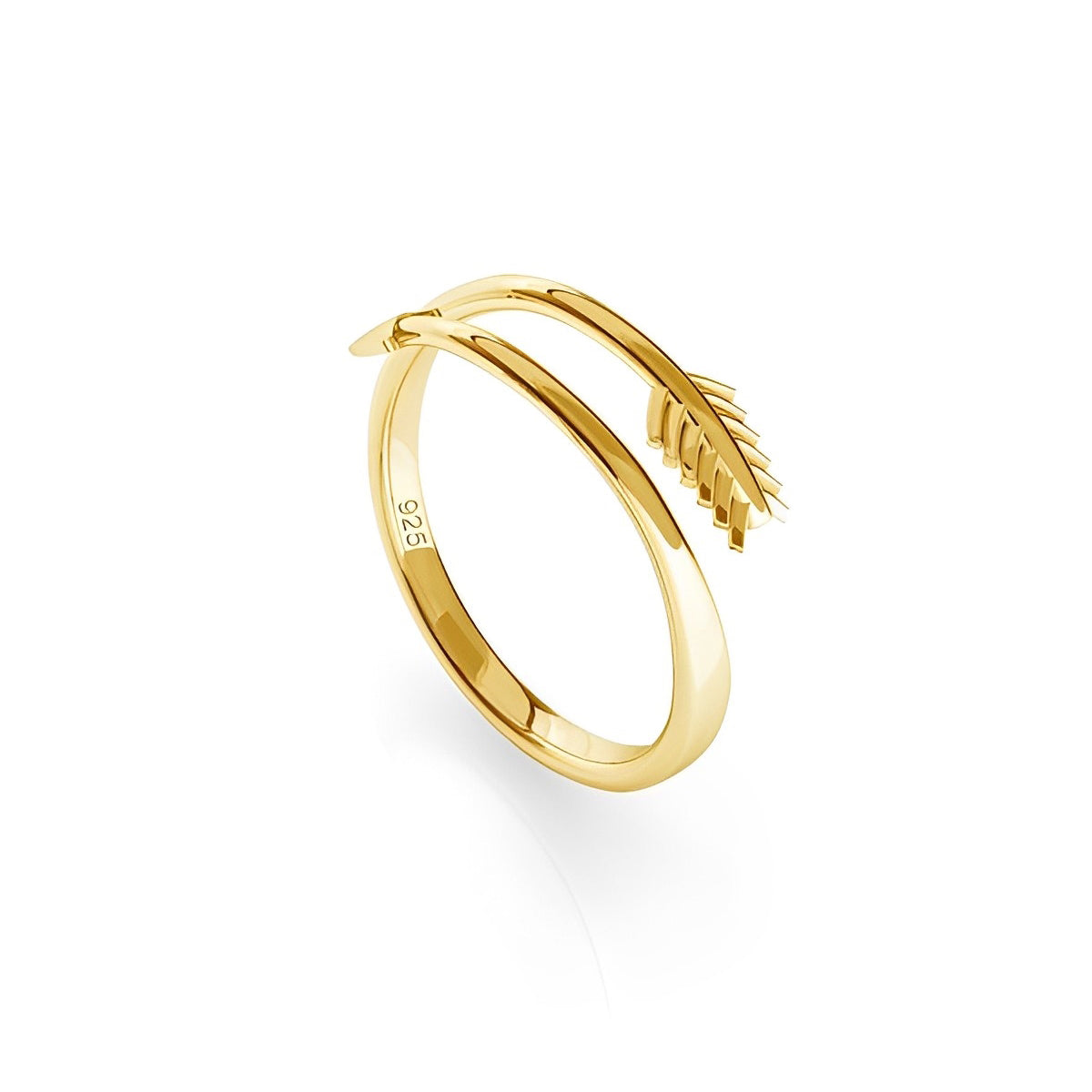 Inel Arrow din argint 925 placat cu aur 14K – inel reglabil, elegant și minimalist, cu design de săgeată, perfect pentru purtare zilnică.