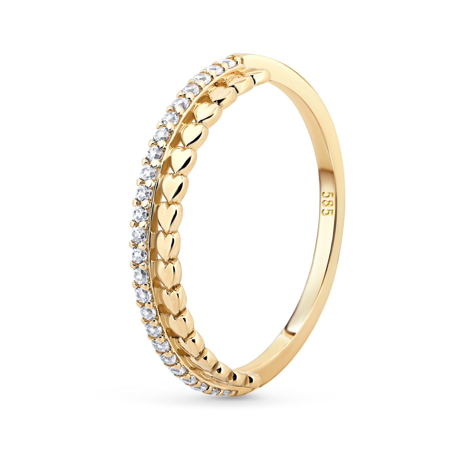 inel aur 14k zirconiu stil regal bijuterie eleganta cadou femei