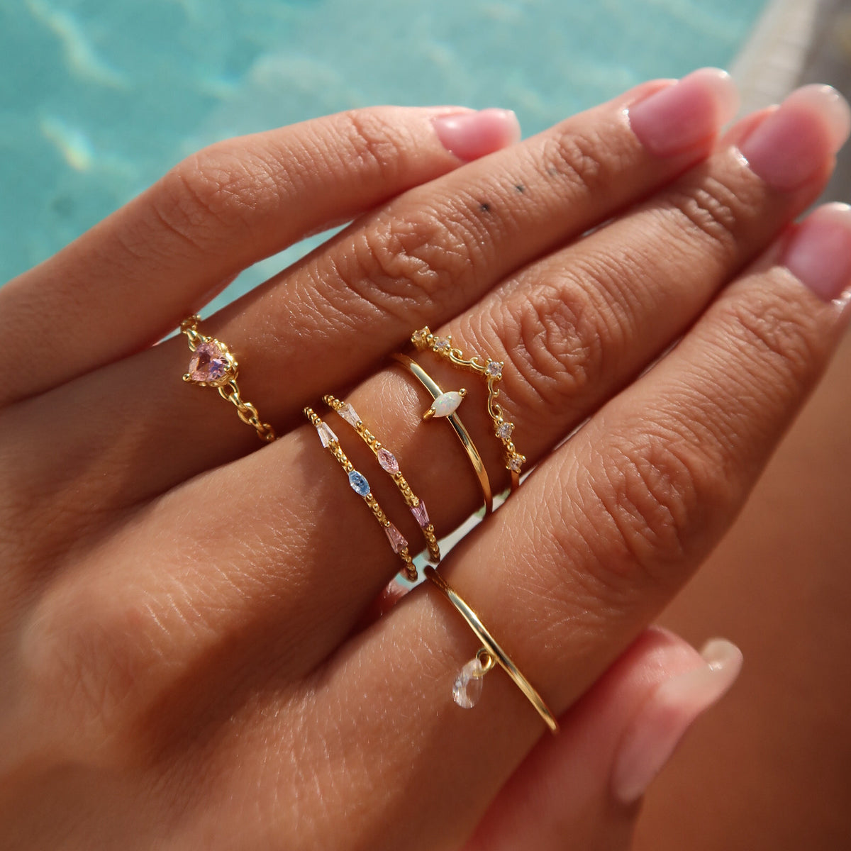 Opal Dream gold-plated silver ring