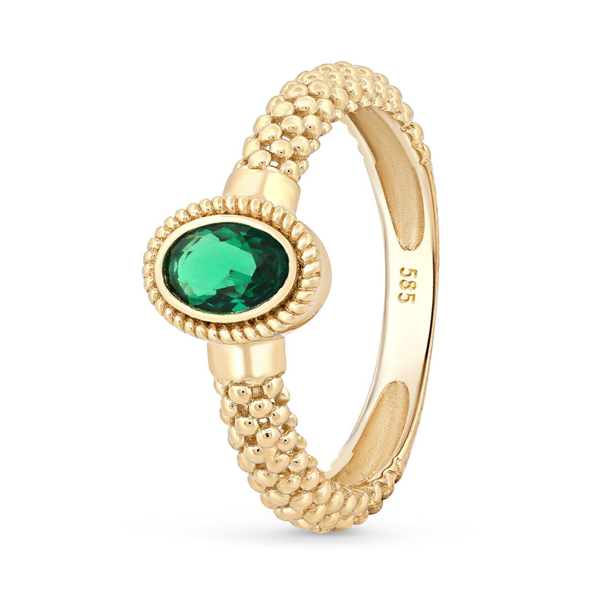 inel aur 14k cu piatra verde zirconiu design elegant cadou pretios pentru femei sofisticate