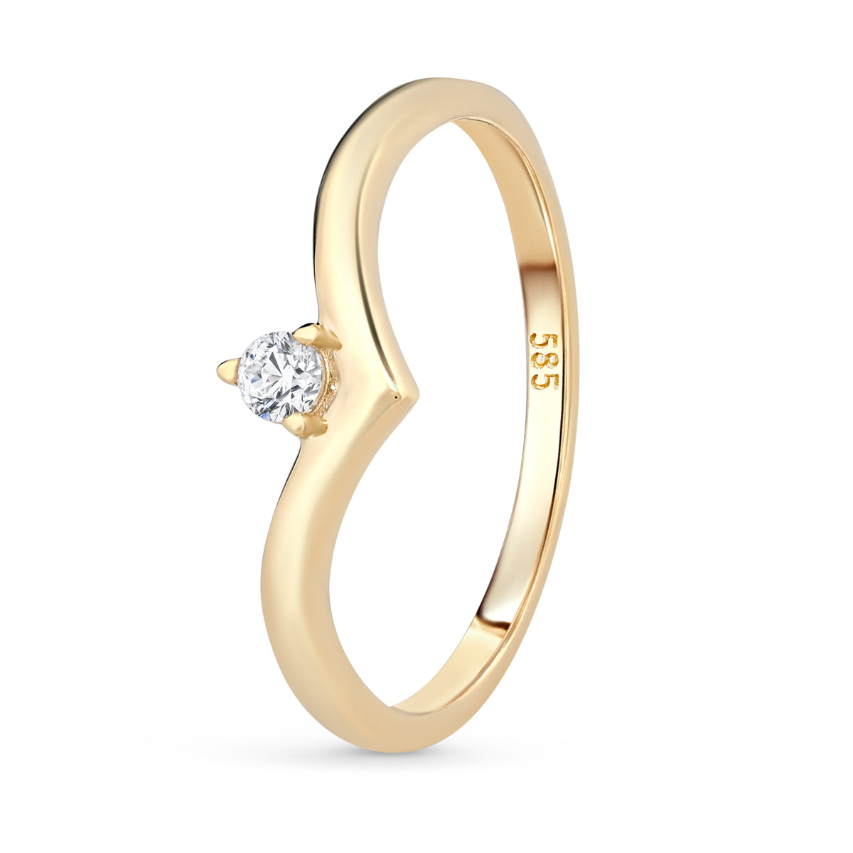 inel fin din aur 14k cu zirconiu stralucitor cadou elegant pentru femei rafinate