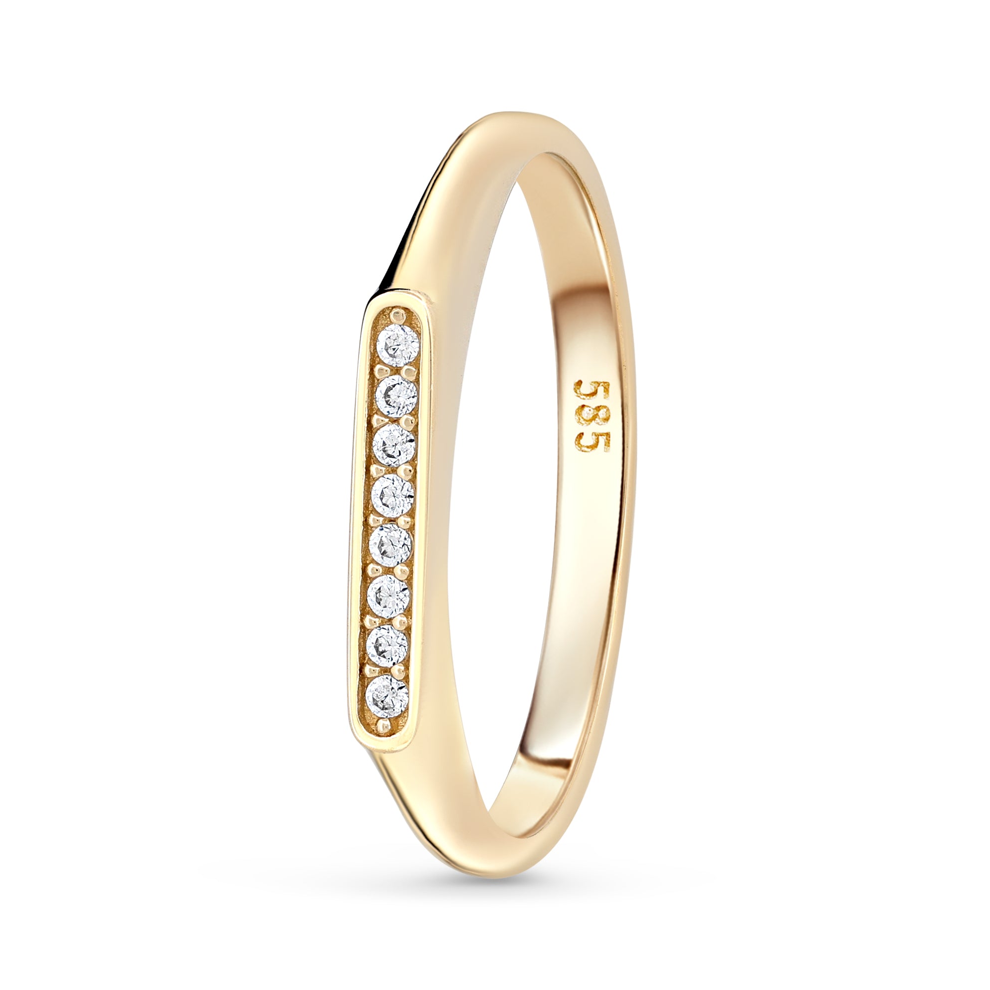 inel aur 14k cu zirconiu cadou elegant pentru femei