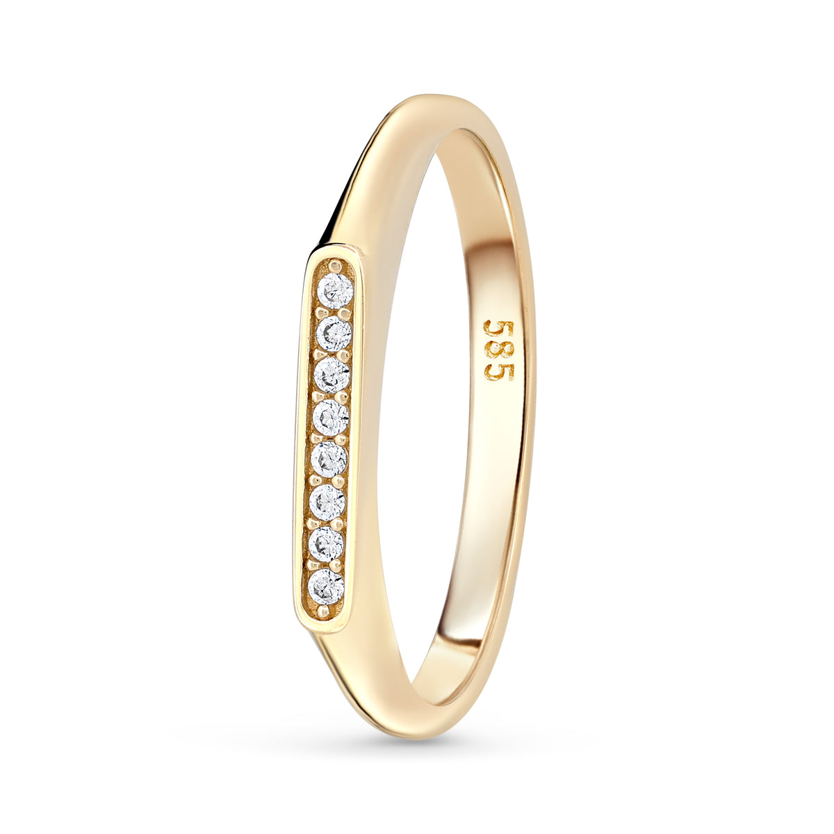 inel aur 14k cu zirconiu cadou elegant pentru femei