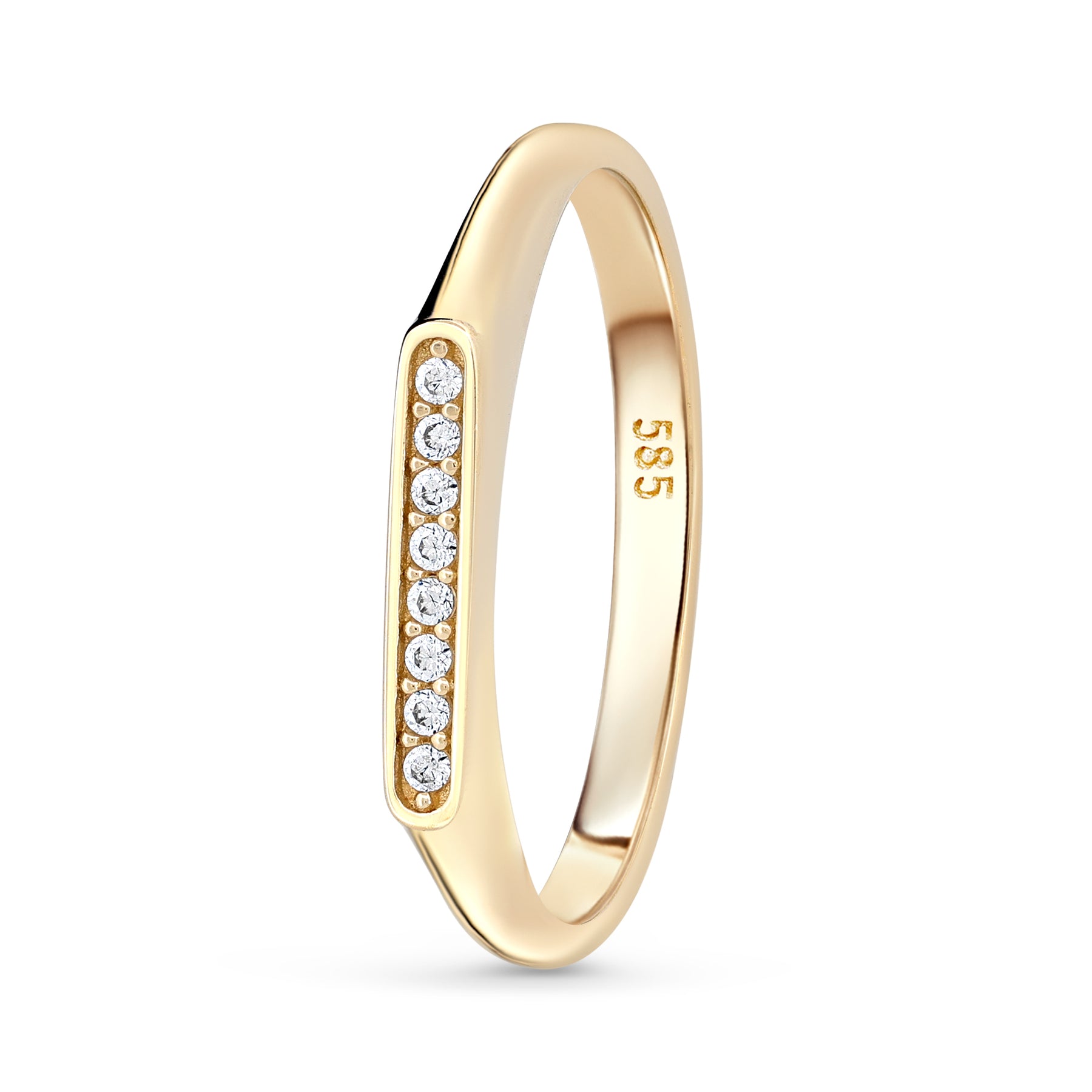 inel aur 14k cu zirconiu cadou elegant pentru femei