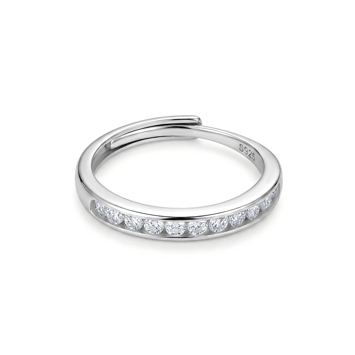 Inel Monaco Stardust din argint 925 placat cu rodiu, decorat cu pietre moissanit de 0,03 ct. Bijuterie elegantă și sofisticată semnată MAISON Stéphanie