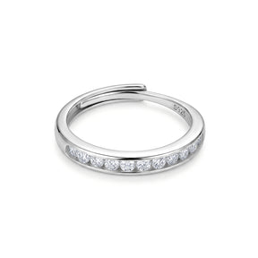 Inel Monaco Stardust din argint 925 placat cu rodiu, decorat cu pietre moissanit de 0,03 ct. Bijuterie elegantă și sofisticată semnată MAISON Stéphanie
