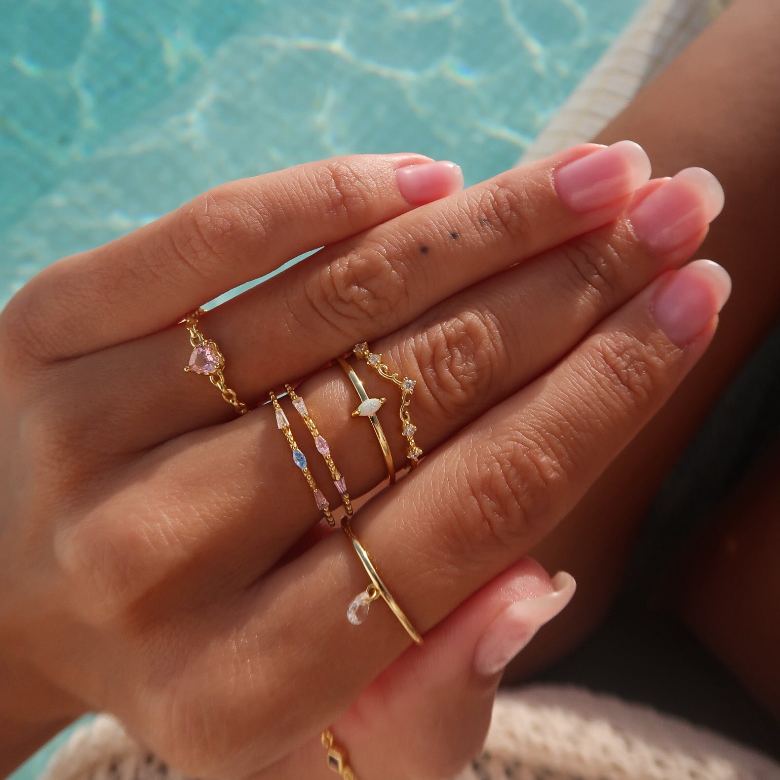 Color Spell ring in gold-plated silver