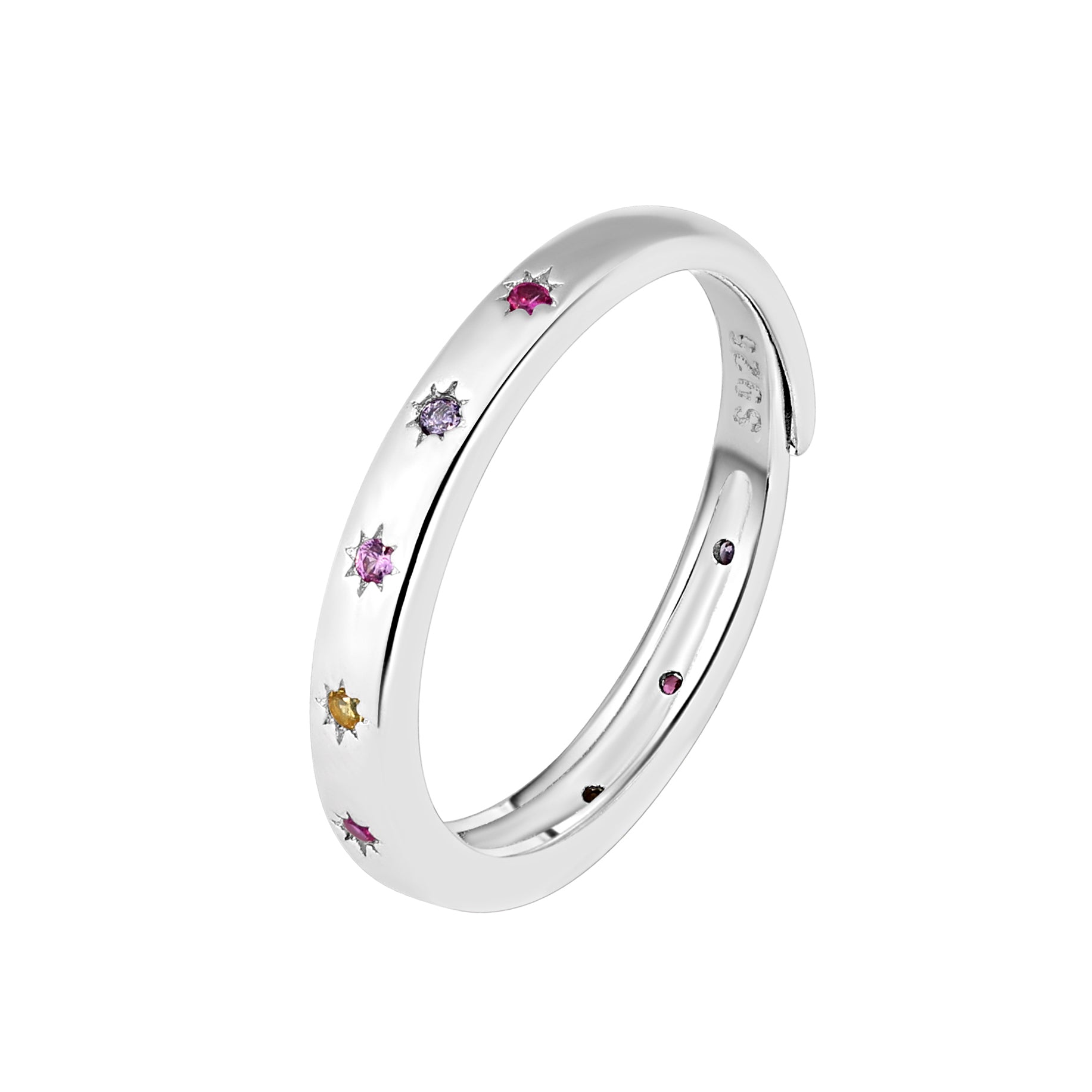 Inel reglabil Poeme Pastel din argint 925 sau argint placat cu aur, cu pietre pastel – Maison La Stephanie