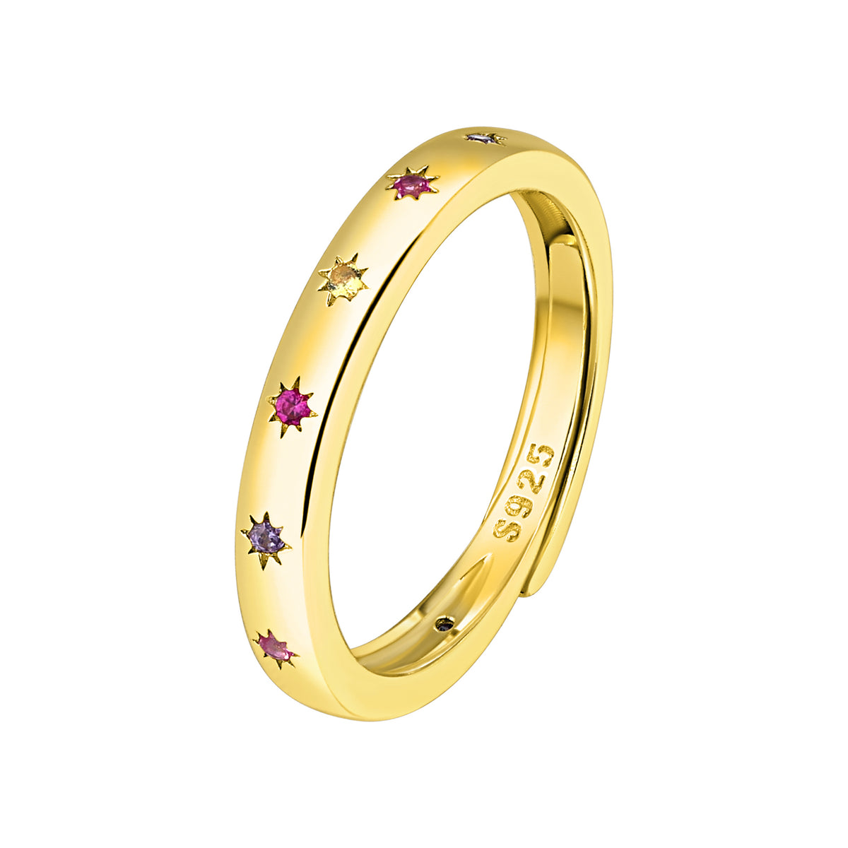 Inel reglabil Poeme Pastel din argint 925 sau argint placat cu aur, cu pietre pastel – Maison La Stephanie